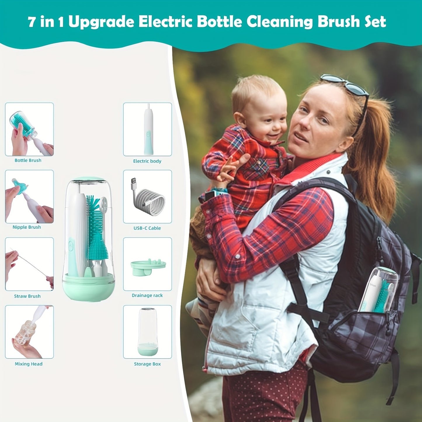 Electric Bottle Brush Set