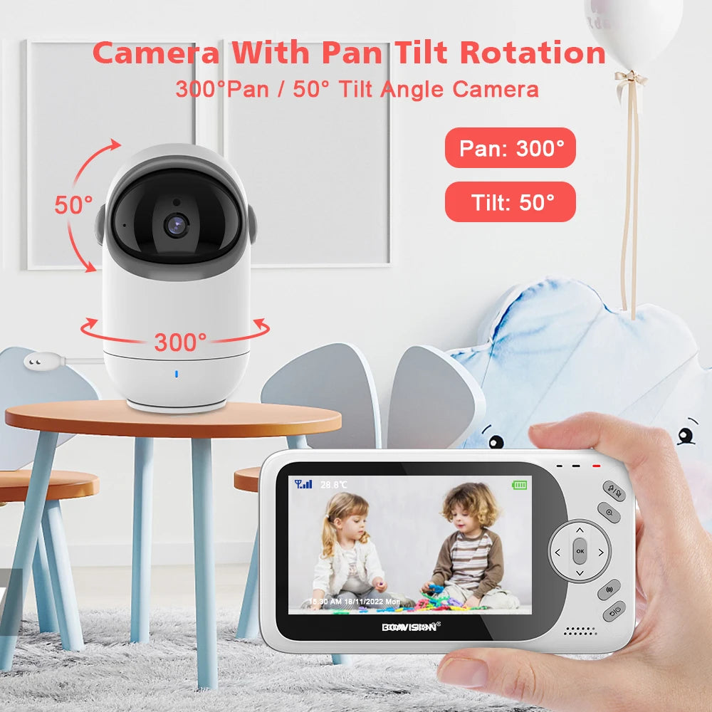 Video Baby Monitor With Pan Tilt Camera