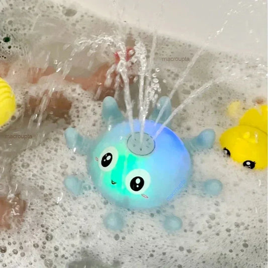 Electronic Octopus Fountain Bath Toy W/ LED Light For Babies